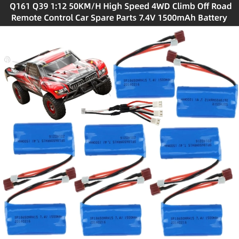 

Q161 Q39 1:12 50KM/H High Speed 4WD Climb Off Road Remote Control RC Car Truck Spare Parts 7.4V 1500mAh Battery