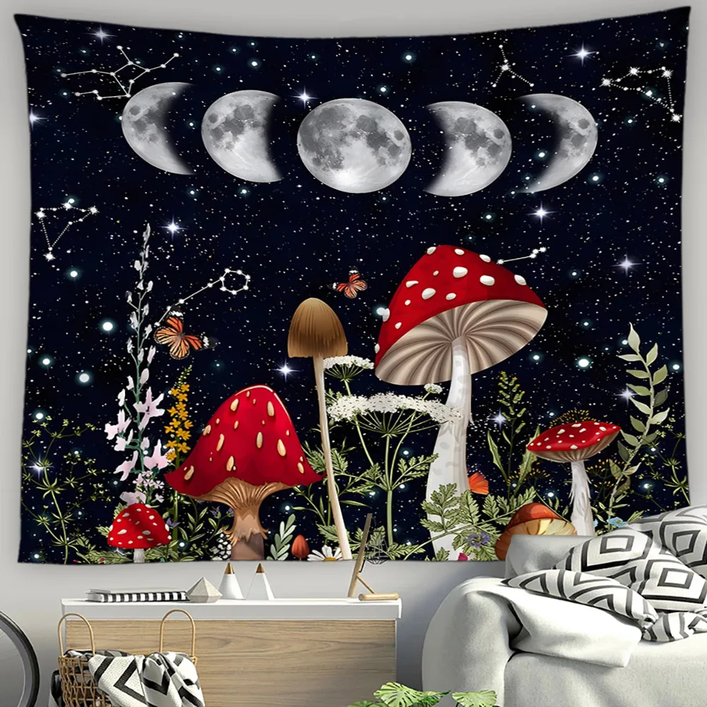 Богемная искусственная роспись ботанический цветок бабочка луна звезды