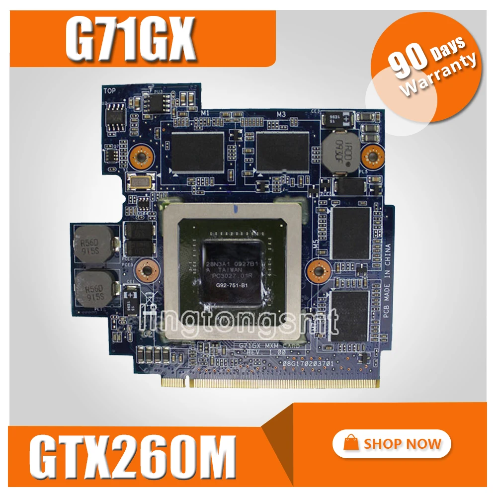 

G71GX graphic card GTX260M For Asus G72GX G51VX G61GX G71G Laptop motherboard G71GX graphic card test 100% OK