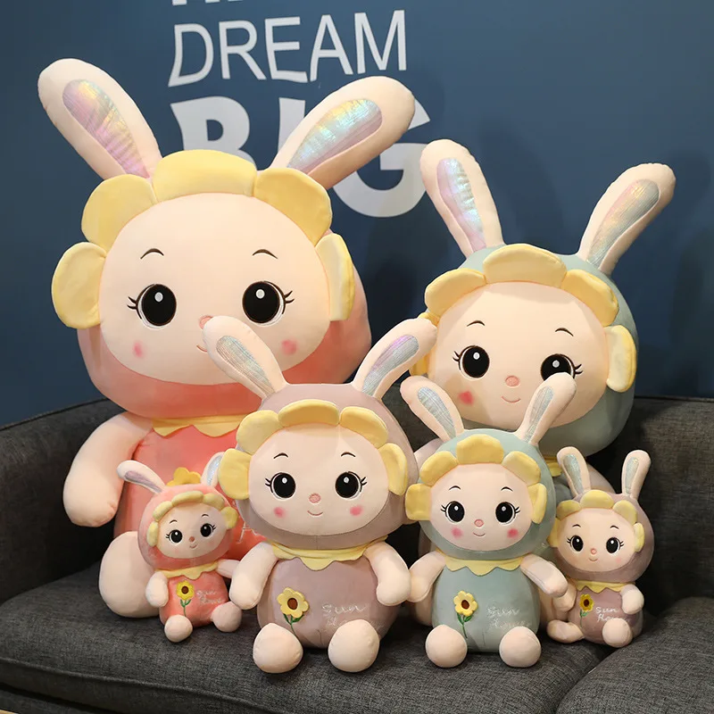 

30-75cm Cute Sun Flower Rabbit Doll Plush Toys Cartoons Animal Room Decor Ornament Children Birthday Present Juguetes De Peluche