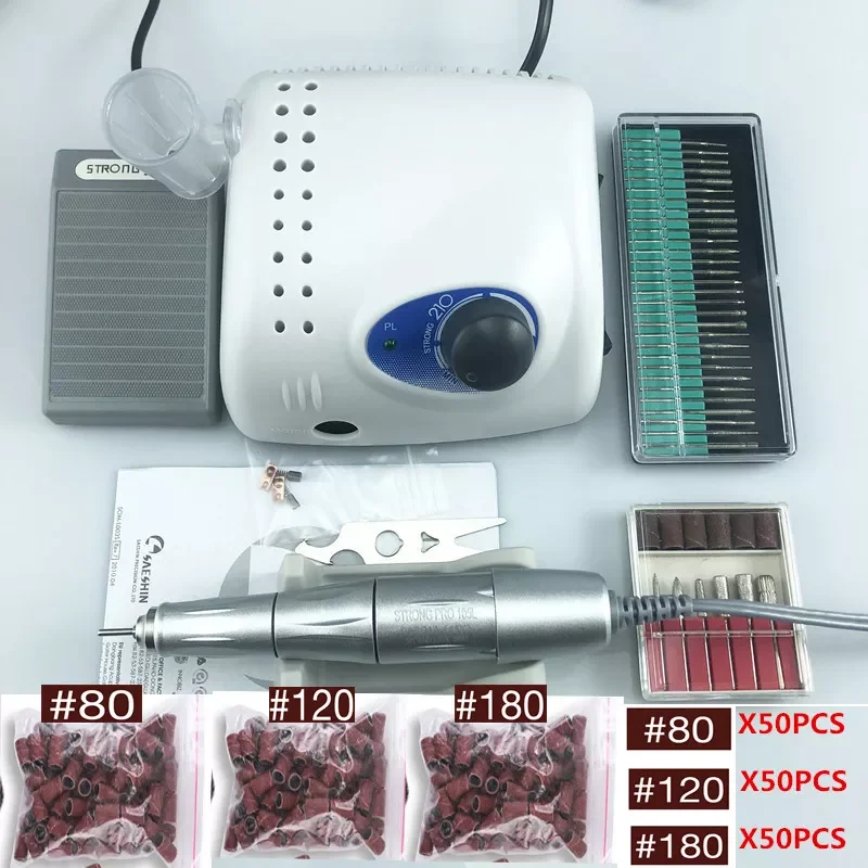 45000rpm SILVER Handpiece STRONG 210 PRO 105 105L 65W Nail Drills Manicure Machine Pedicure Electric File Bits enlarge