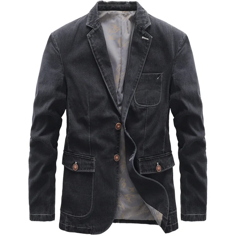 

Джинсовая куртка, деловая Повседневная новая куртка, классические популярные повседневные куртки, пальто, высококачественный модный мужской блейзер, размер