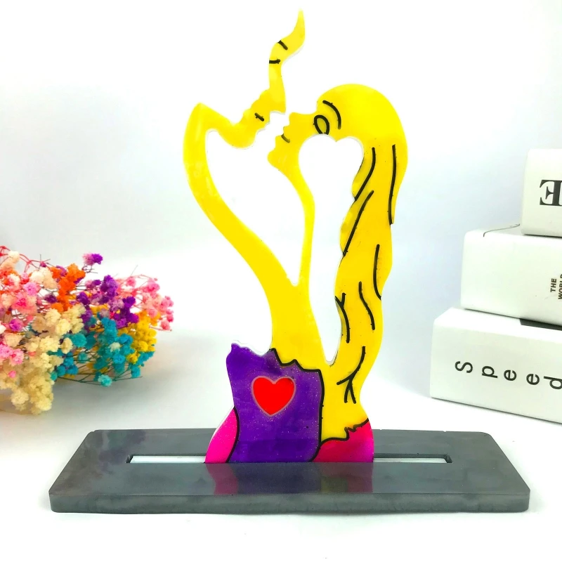 Y1UB Силиконовая форма для целующейся пары влюбленных на основе эпоксидной смолы