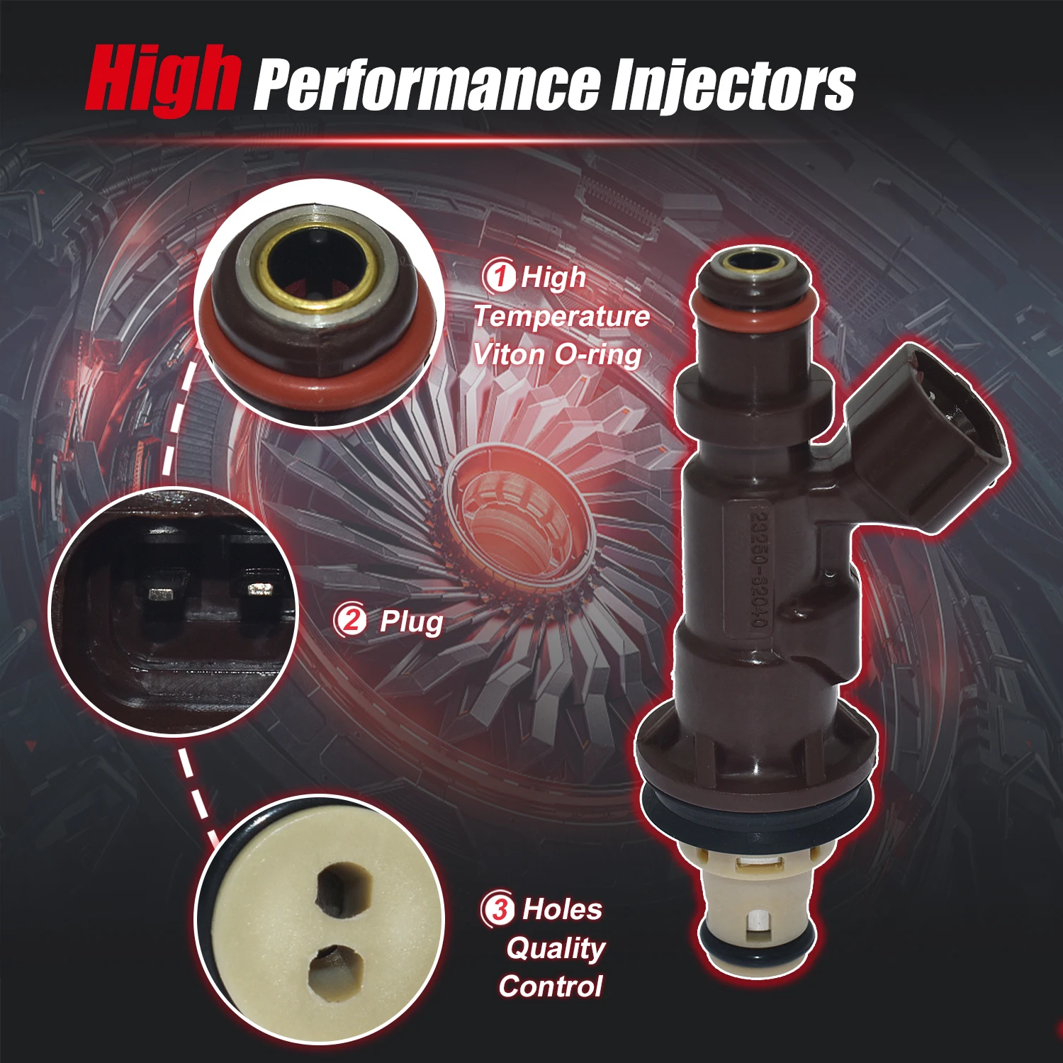 Новый 6x 23250-62040 топливный инжектор для Toyota Tacoma Tundra 4runner 3.4L 1999 2000 2001 2002 2003 2004 FJ585 217-2933