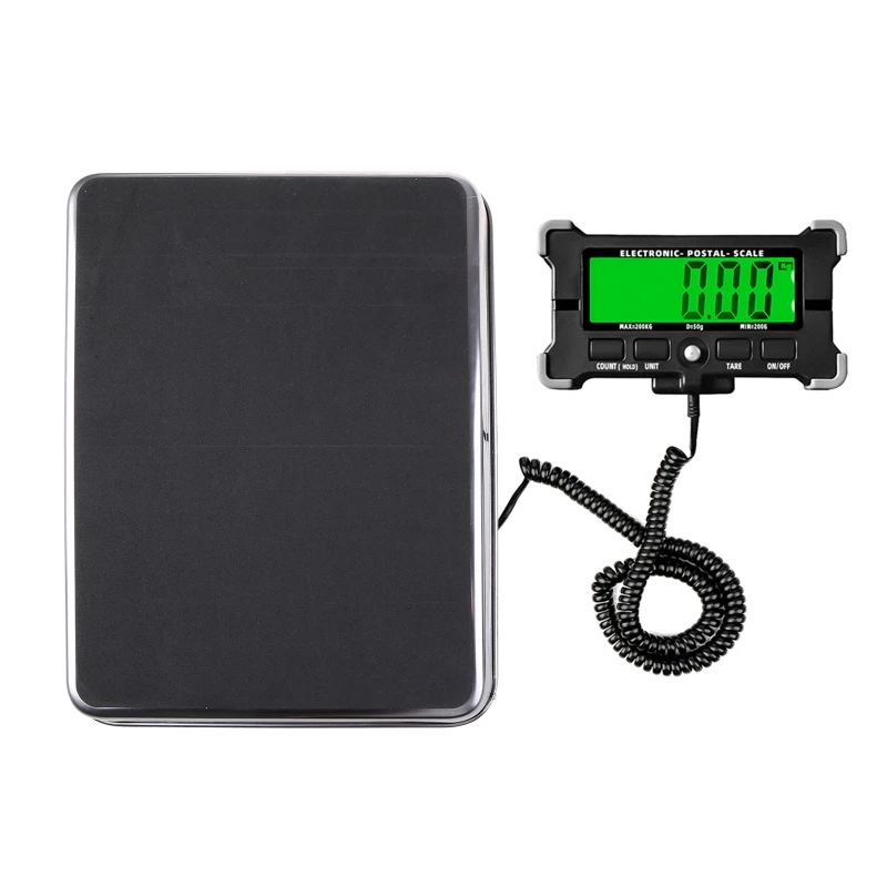 

Digital Scale Heavy Duty Stainless Steel Platform Postal Scale Parcel Shipping Weighing Scale 200kg x 50g 440lb