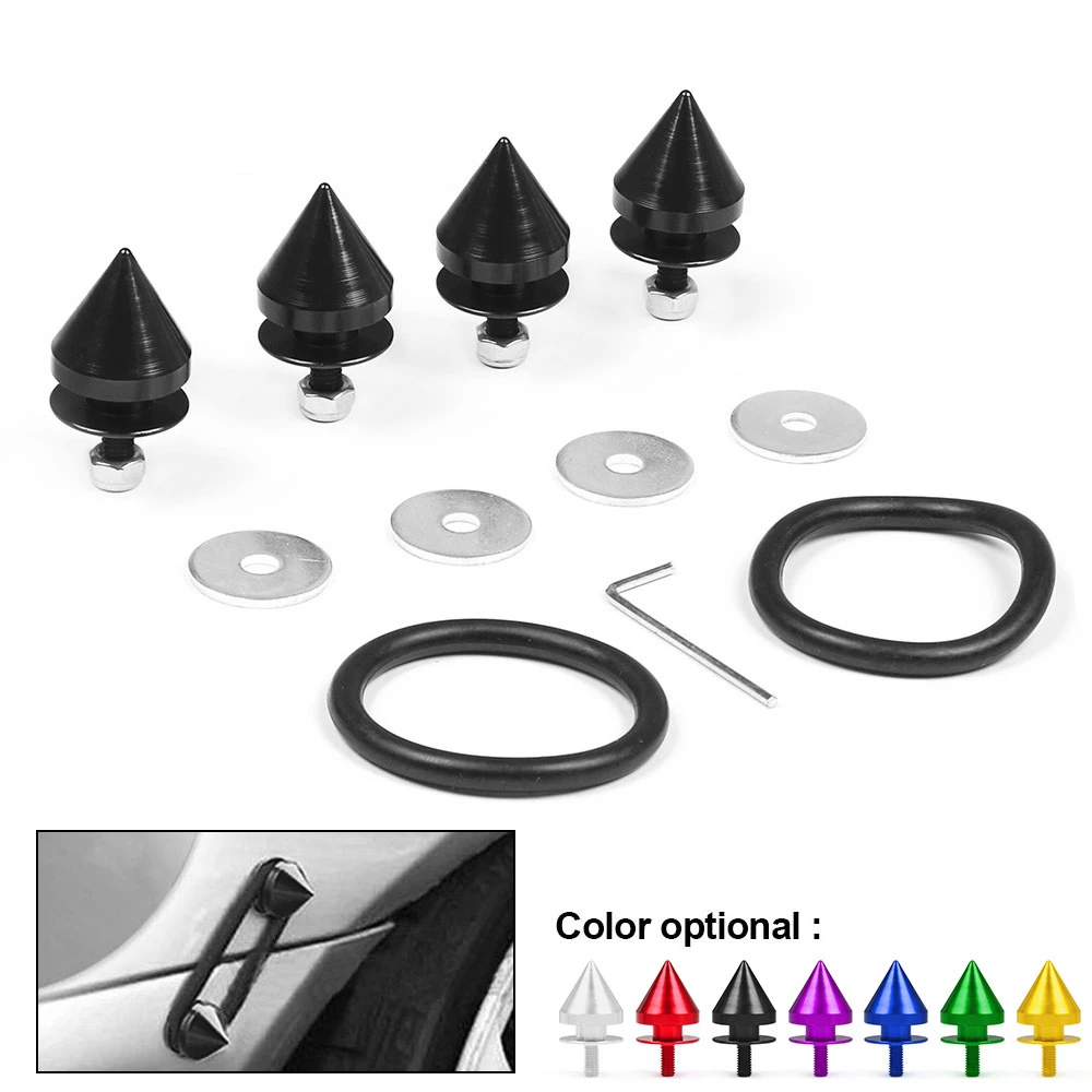 

Spike Spiked Quick Release Fasteners for Car Bumpers Trunk Fender Hatch Lids Kit Powder-coated Anodized Finish