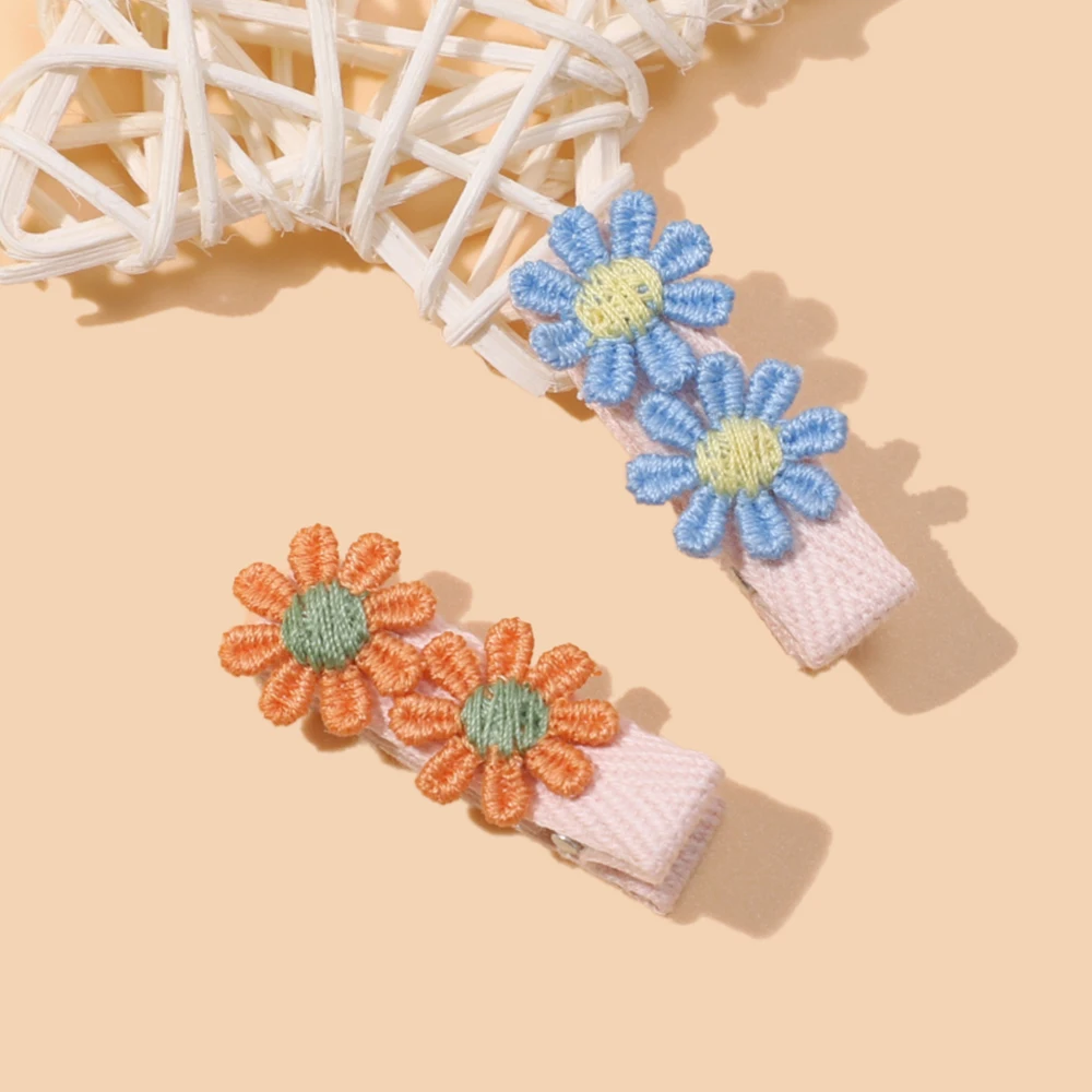 

Sweet Flower Hair Clips For Baby Girls Cute Nylon Hairpins Barrettes Headwear Kids Hair Accessories Gift