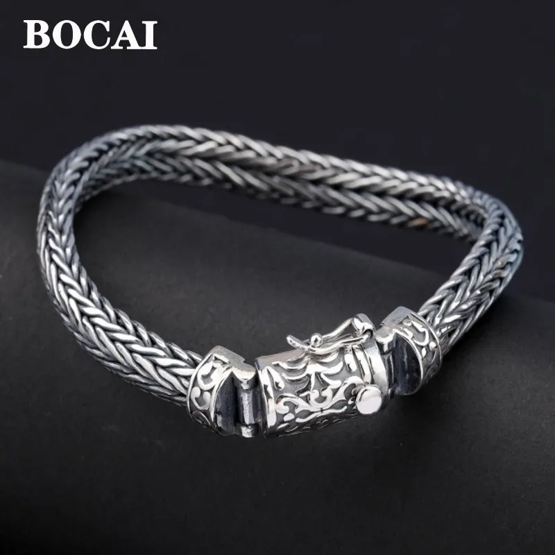 Мужской браслет из серебра 925 пробы 8 мм