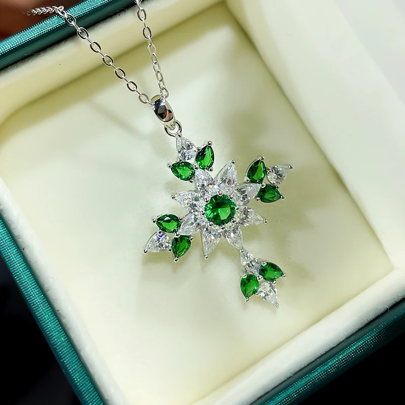 

2022 New S925 Silver Necklace Cross Pendant Luxury Micro-inlaid Jewelry Girl Send Girlfriend 5A Zircon Factory Direct Sales