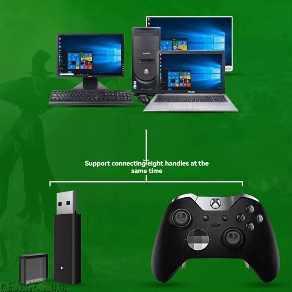Фото НОВЫЙ беспроводной адаптер ONE S, совместимый с Xbox One/S/X/Elite/контроллером для Windows 10/8/7, простое соединение, 8 ручек №4