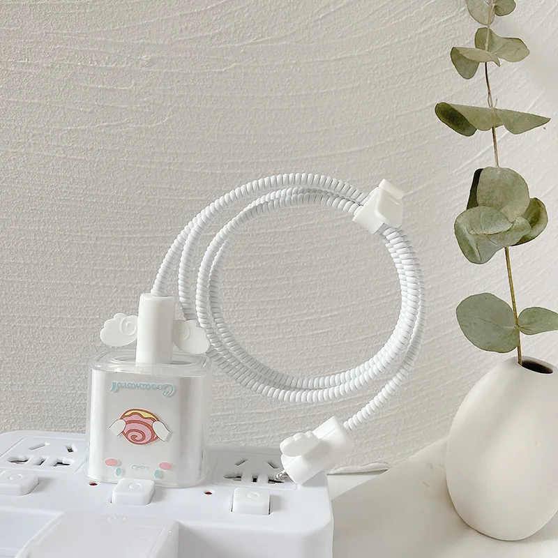 Мультяшный медведь кабель аксессуар 18/20 Вт USB зарядный штекер протектор кабеля