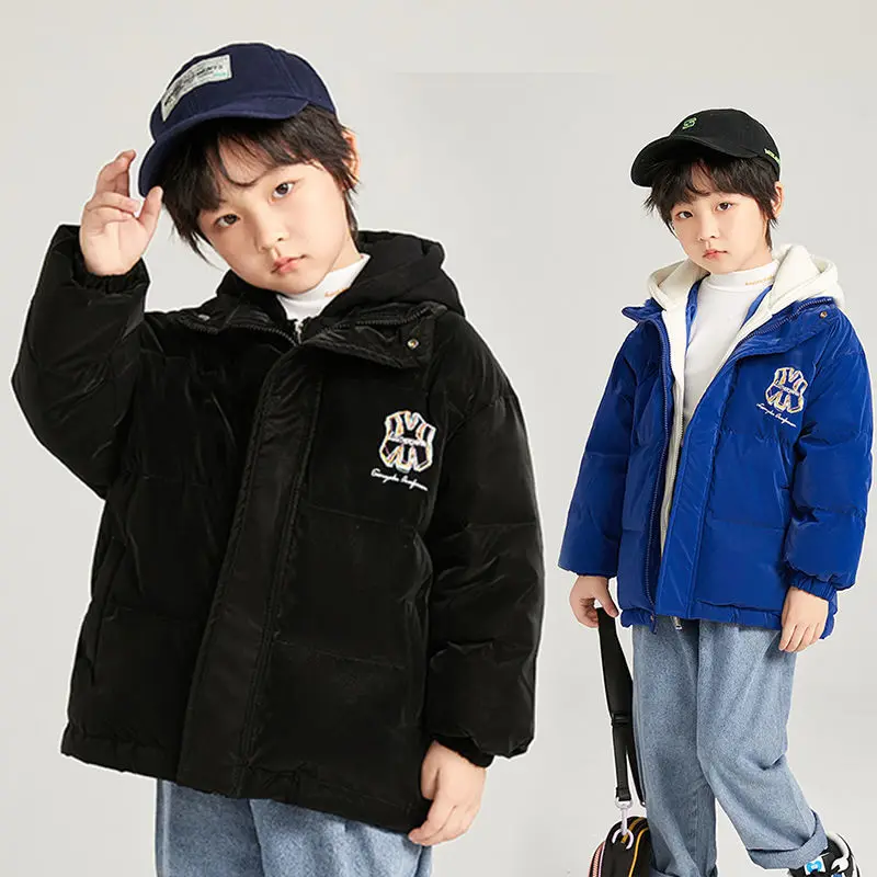 Children's Clothing Boys and Girls Winter Clothes down Jacket Thickened 2022 New Medium and Large Children Fake Two Pieces down