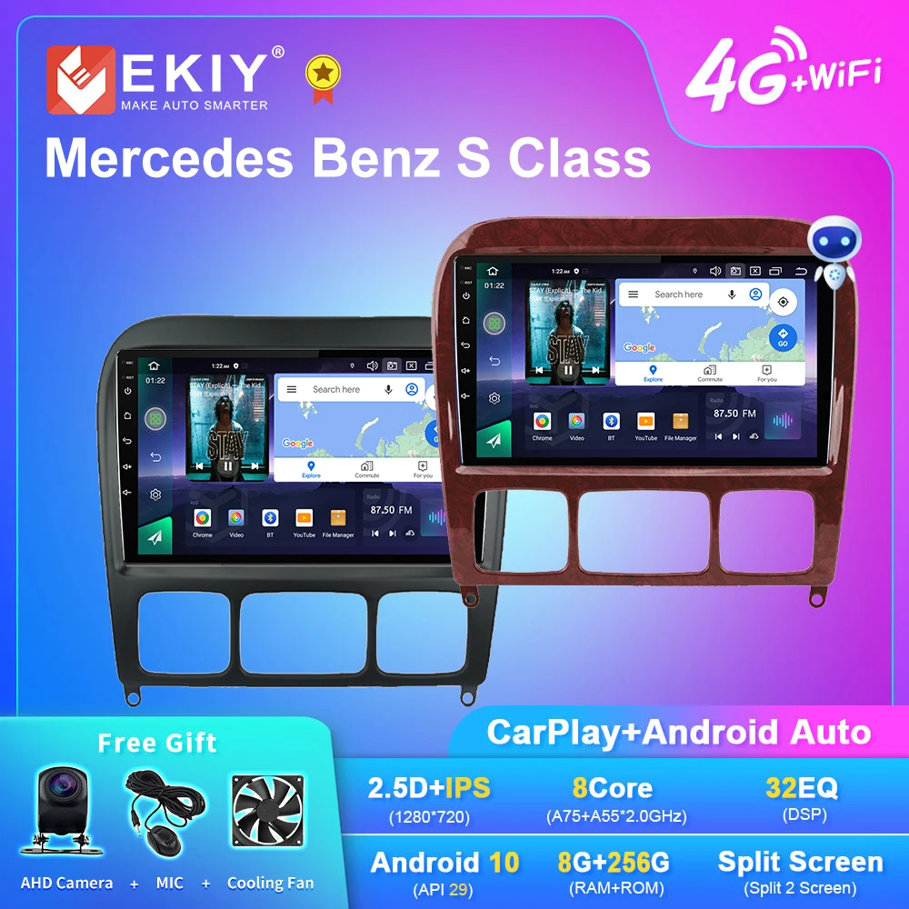 EKIY Q7 la Radio del coche de Android 10.0 para Mercedes Benz Clase S W220 S280 S320 S350 S400 S430 S500 S600 AMG1998 - 2005 NO 2din DVD