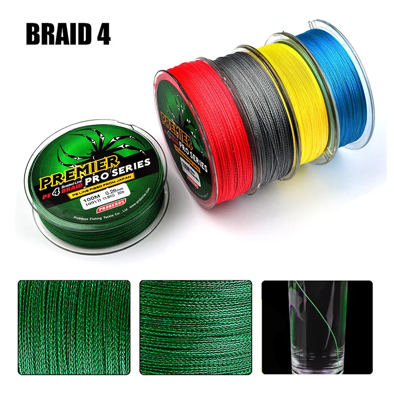 100M 4 Braid Fishing Line 15 off Second 5 Color Fishing Braid Line Used for Fishery Fishing Rod thrend Pe Line Fishing Line+Box
