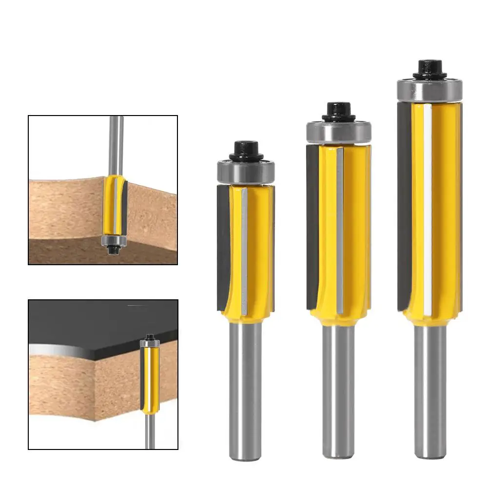 

8mm Flush Trim bit Z4 Pattern Router Bit Top & Bottom Bearing Bits Milling Cutter For Wood Cutters Face Mill Woodworking Tools