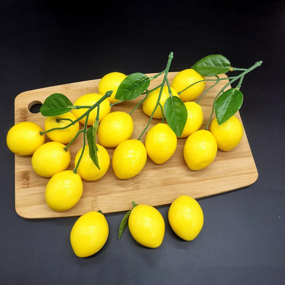 

1PC Lifelike Artificial Lemon Foam Fruit Kitchen Restaurant Display Food Decor Props For Kitchen House Party Sketch