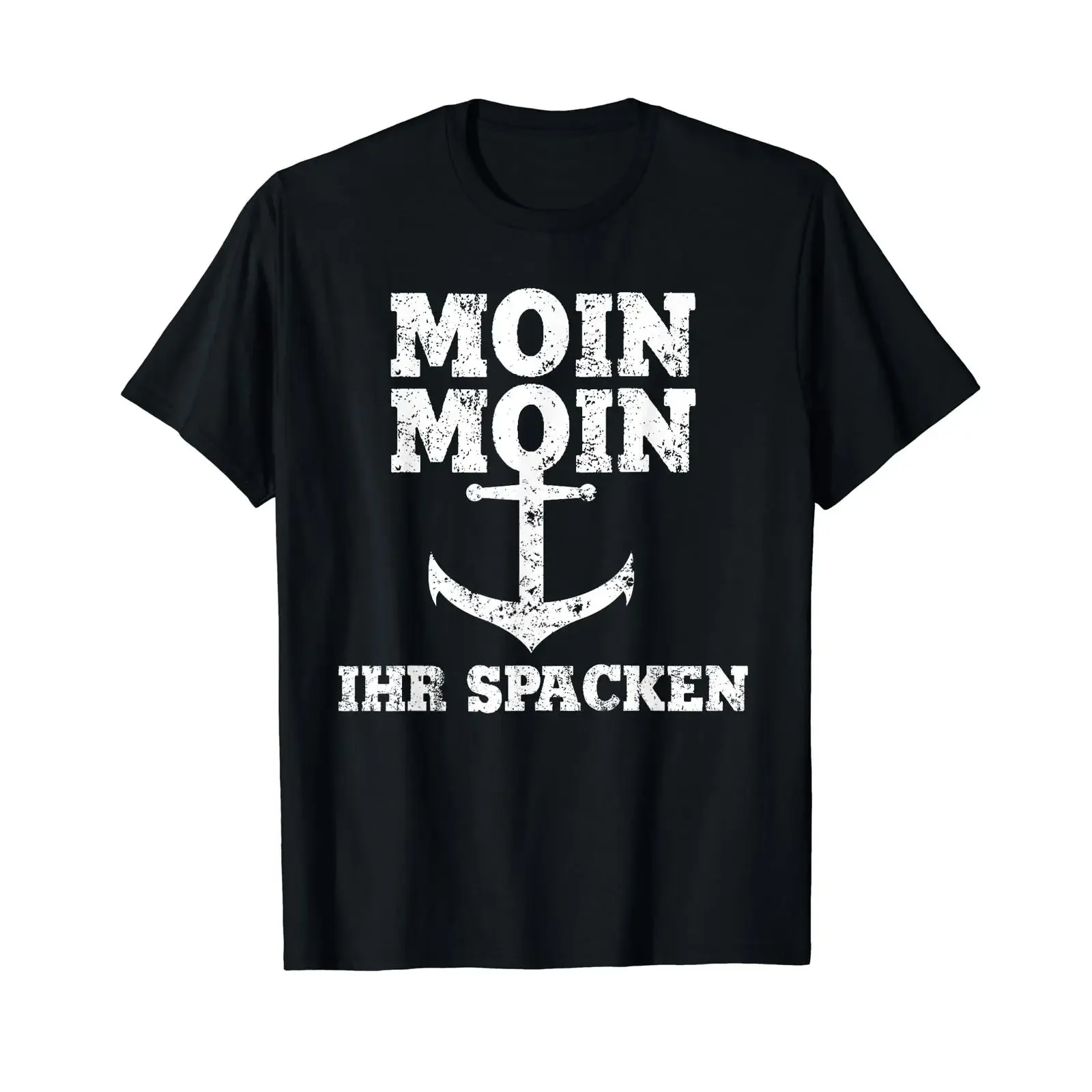 Фото Футболка Moin Ihr Spacken Funny for North German Humour, винтажная, мягкая, дышащая, стильная, повседневная, в уличном стиле №1