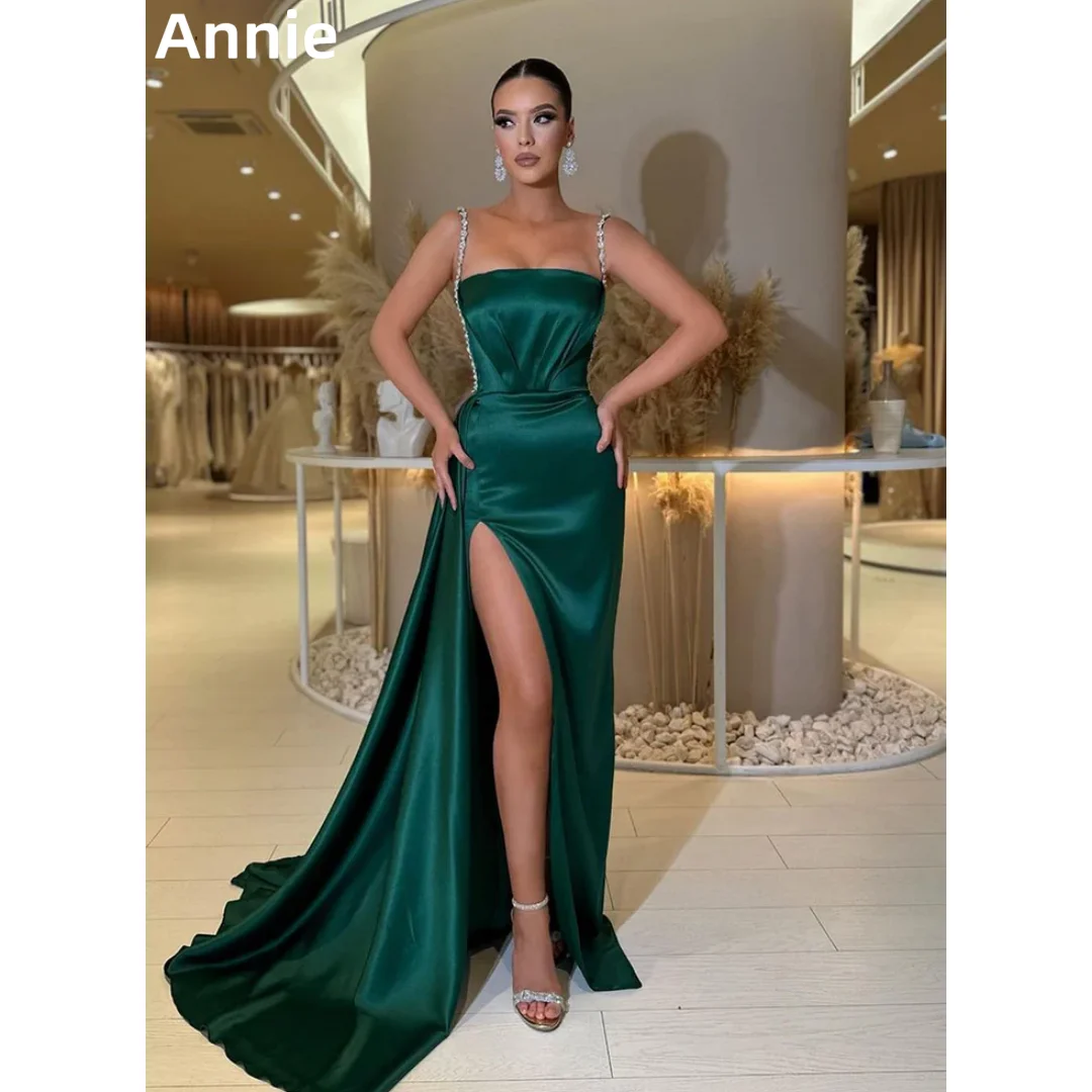 Свадебное платье Annie Green атласные платья с блестящими бусинами для выпускного