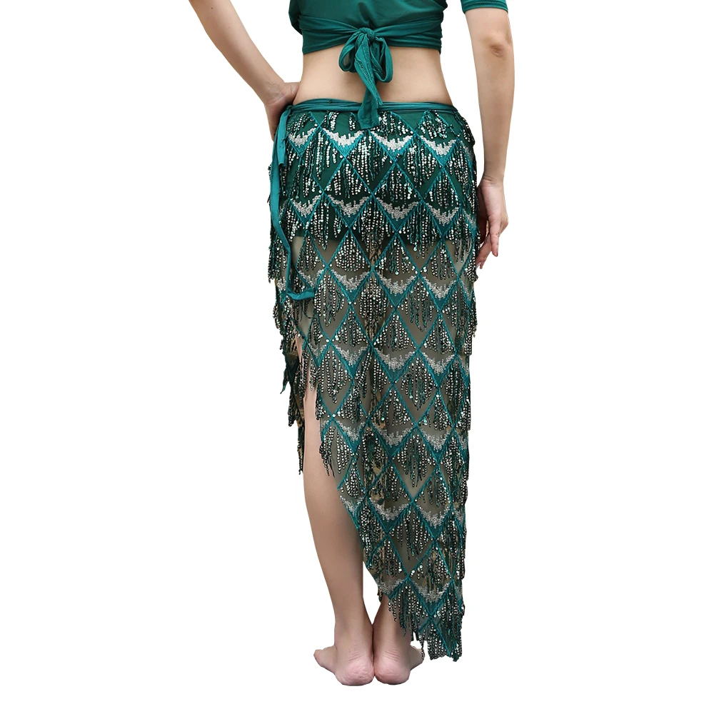 Красивый костюм Русалочки с блестками для танца живота на Хэллоуин хип-шарф юбка