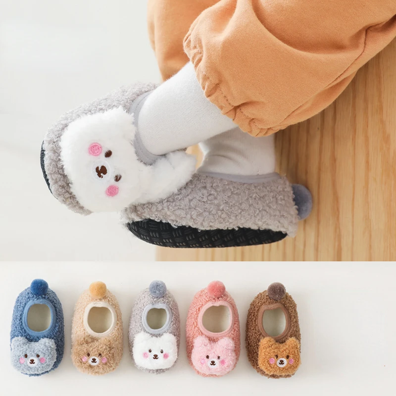 

Baby Socks Winter Baby Boy Girl Booties Fluff Soft Toddler Shoes First Walkers Anti-slip Warm Newborn Infant Crib Shoes Moccasin