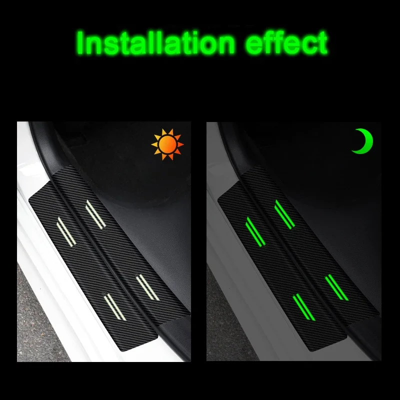 Защитная пластина на порог автомобиля светящиеся наклейки бампера багажника для