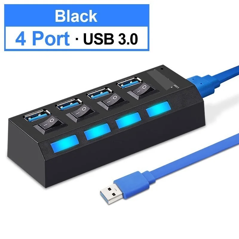

Multi USB Splitter USB 3 Hab Use Power Adapter USB 3.0 Hub 4/7 Port With Switch Computer Accessories USB Hub 3.0 Hub USB