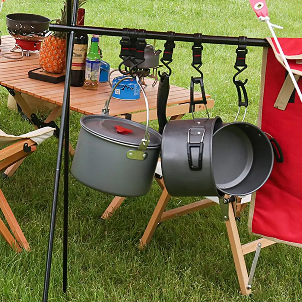 

Reusable Durable 5-8 People Aluminum Alloy Camping Cooking Pot Multi-functional Campfire Pot Groove Handle Outdoor Supplies