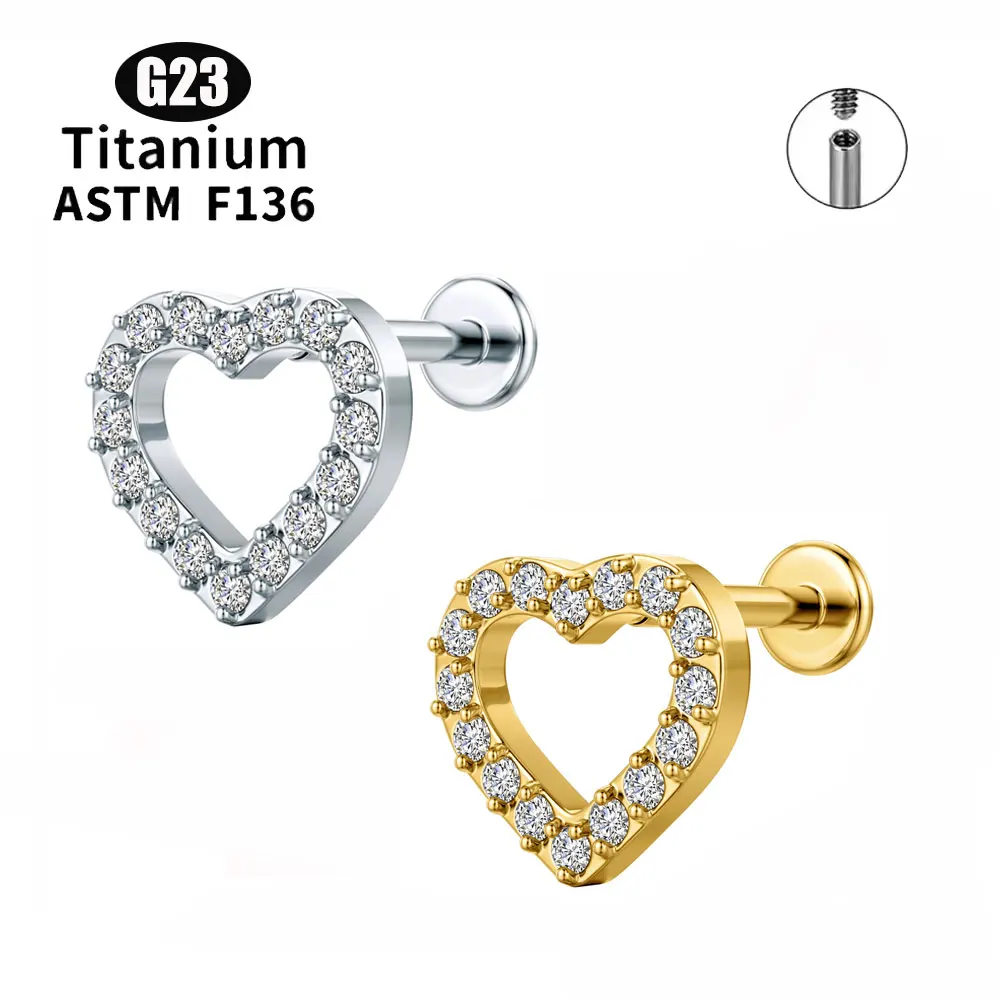 G23 медицинский класс ASTM F136 серьги-гвоздики для пирсинга в носу