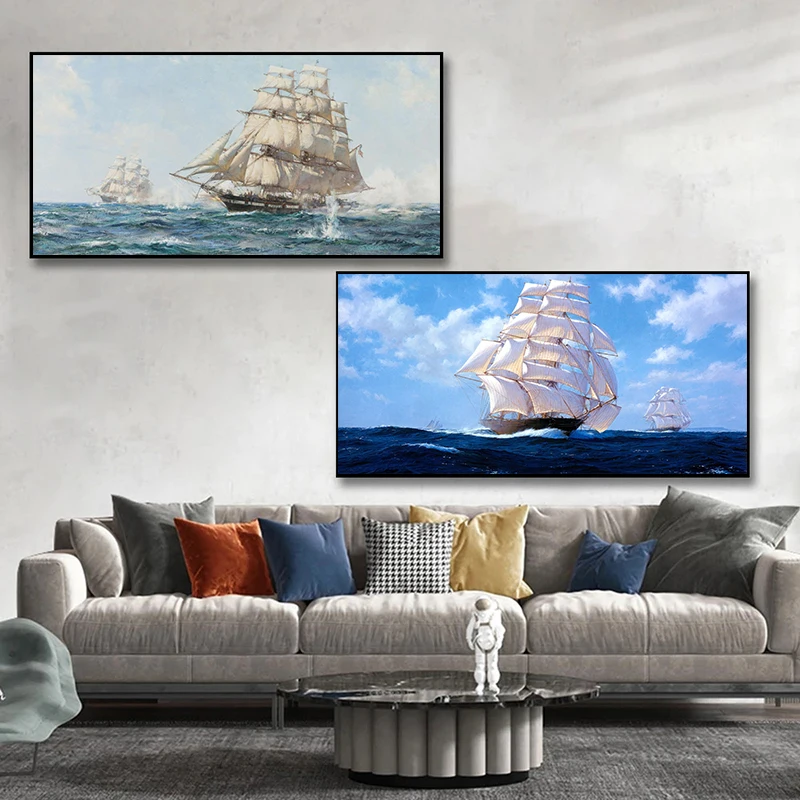 

Ship The Sea Landscape Canvas Print Posters and Prints Canvas Paintings Home Decoration Artwork Wall Art Picture for Living Room