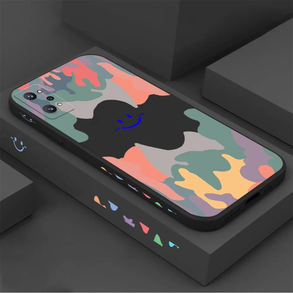 

Luxury Ice Cream Smile Face Case For Realme GT NEO 5 3 2 2T 10 8 8I 7 7I 6 5 9I 9 6S 5S V25 V15 V13 V11 C21 C21Y C15 Pro Cover