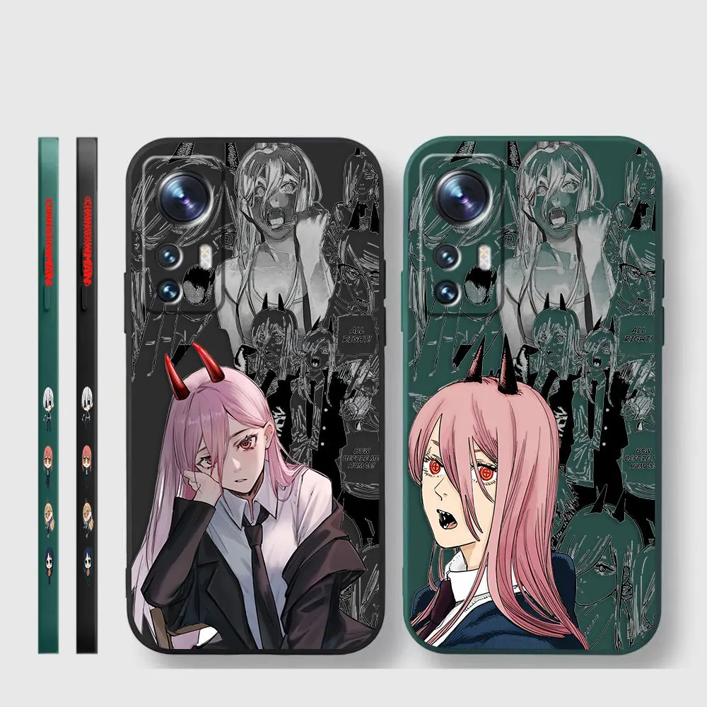 Phone Case For Xiaomi 13 12 12T 12S 11 11T 10 10S 9 8 Pro Ultra Lite Colour Case Cover Funda Cqoue Shell Capa Chainsaw Man POWER