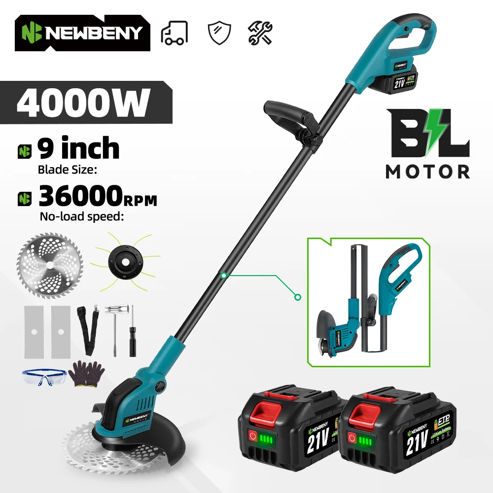 

NEWBENY 9-дюймовая бесщеточная электрическая газонокосилка Yofidra