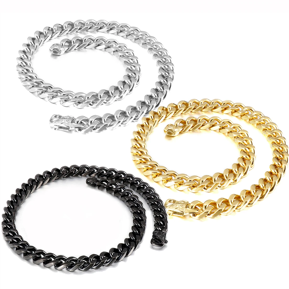 

Цепочка Из Нержавеющей Стали 316L для мужчин и женщин, ожерелье из кубинской панцирной цепи, Подарочная бижутерия, 12/15 мм