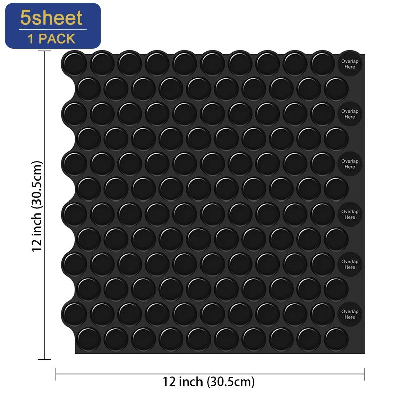 

EasyKing Solid Color Small Dots Indoor Self-adhesive Wall Stickers Washroom Waterproof Baffle--5sheet