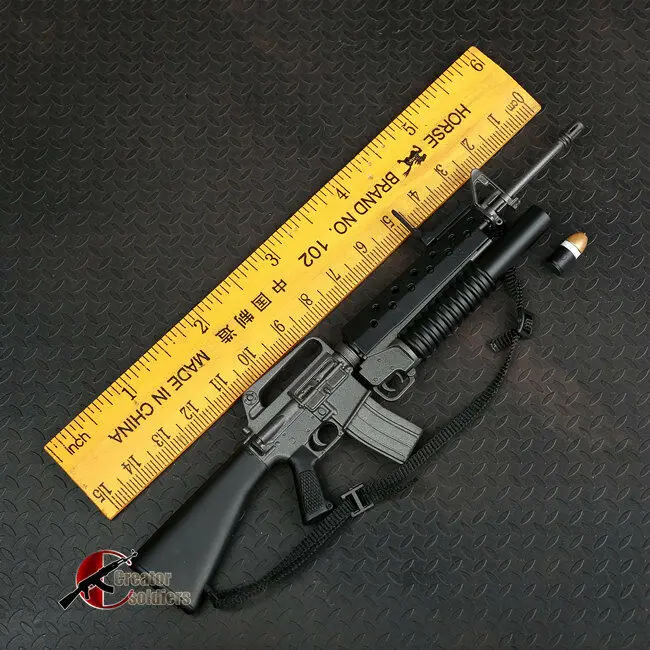 

1/6 Scale M16A1 Assault Rifle + M203 Grenade Launcher Model For 12" Figure Doll