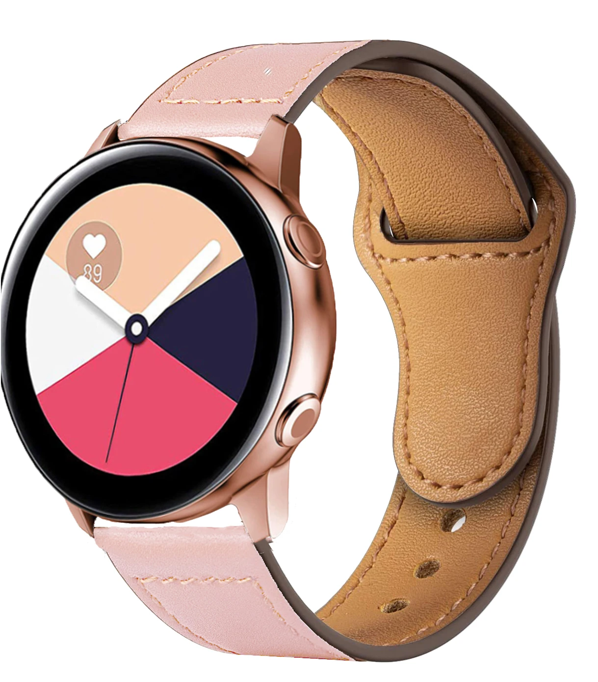 Ремешок кожаный для наручных часов браслет Samsung Galaxy watch 4 Classic 44 мм Active 2 Huawei GT/2/Pro 3 45