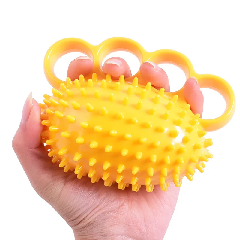 

TPR Finger Hole Hedgehog Ball Four Finger Grip Wrist Strength Rehabilitation Equipment 360 Degree Dotted Spiked Soft Ball