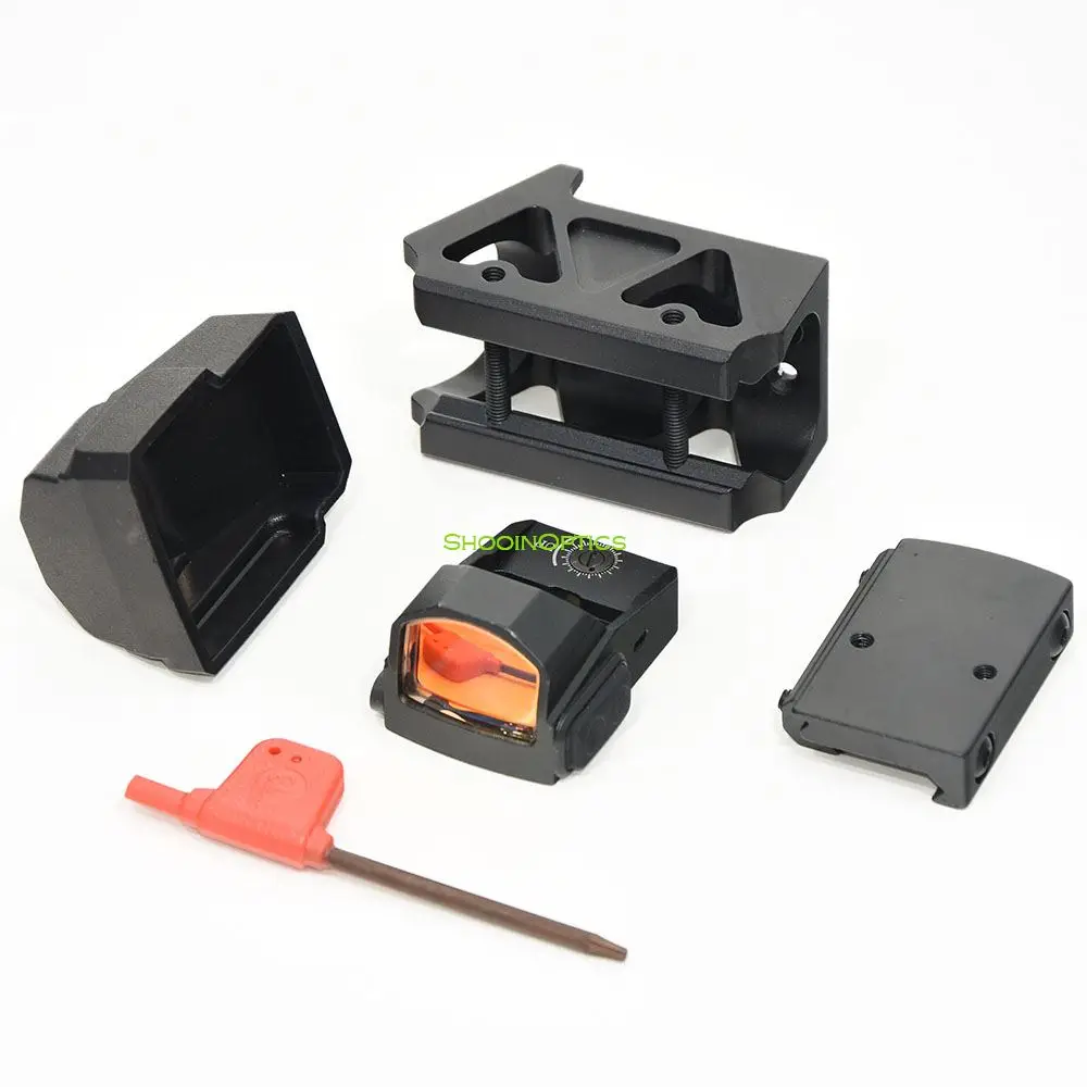 

Shooin Optics RMR 1x22 Red Dot Sight Optics Scope With High Low Picatinny Weaver 20mm Mount Base M7602