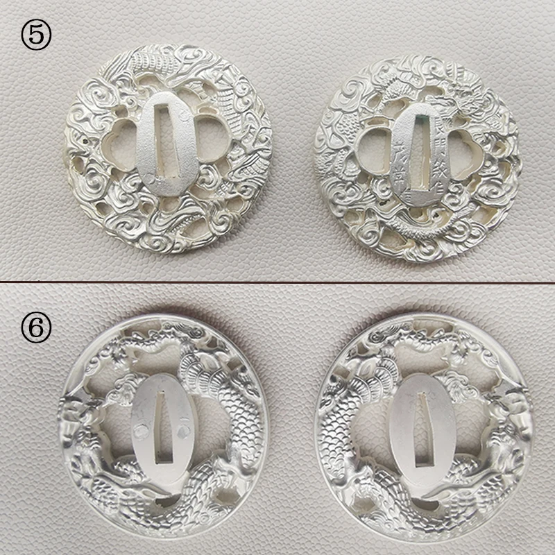 Специальный подарок-Цинковый Сплав Tsuba серебряная полая защита для японского