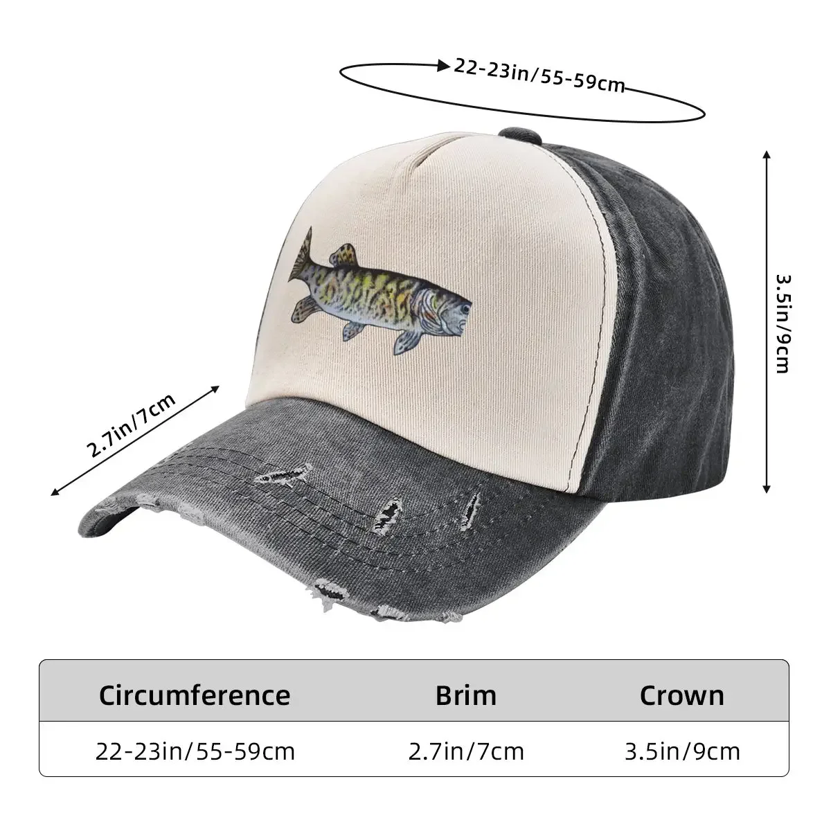 Иллюстрация Musky Fish - оливково-зеленая бейсболка на день рождения защита от
