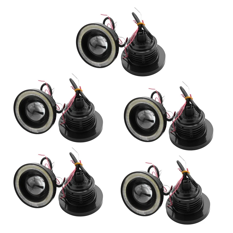 

10Pcs Car Universal 3.5 Inch Cob Angel Eye Fog Lights Headlights Running Lights White