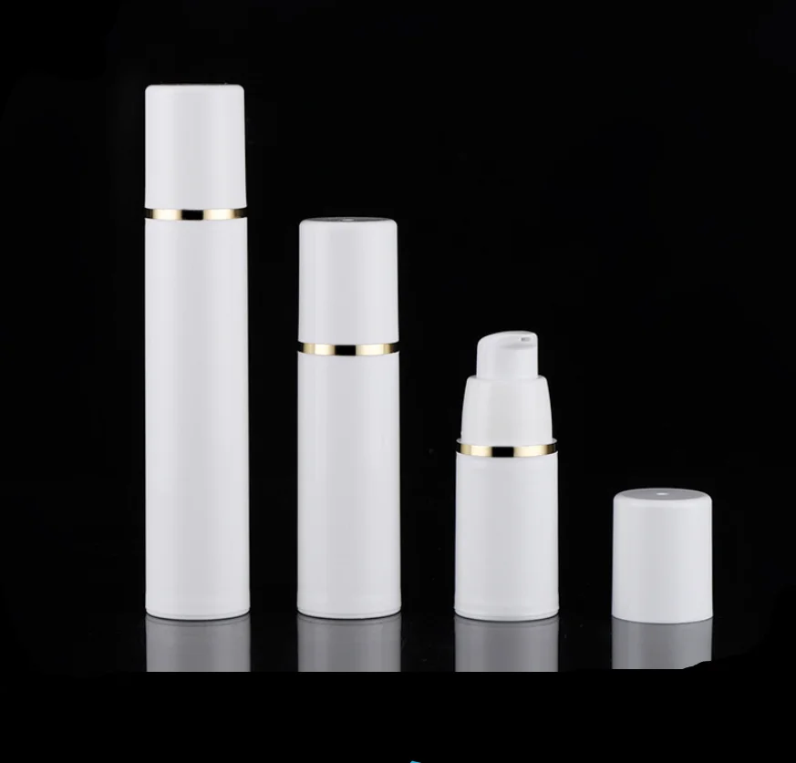 

New 10pcs x 15ml 30ml 50ml White Empty Vacuum Airless Pump Cream Bottles Plastic Makeup Travel Size Skin Care Lotion Containers