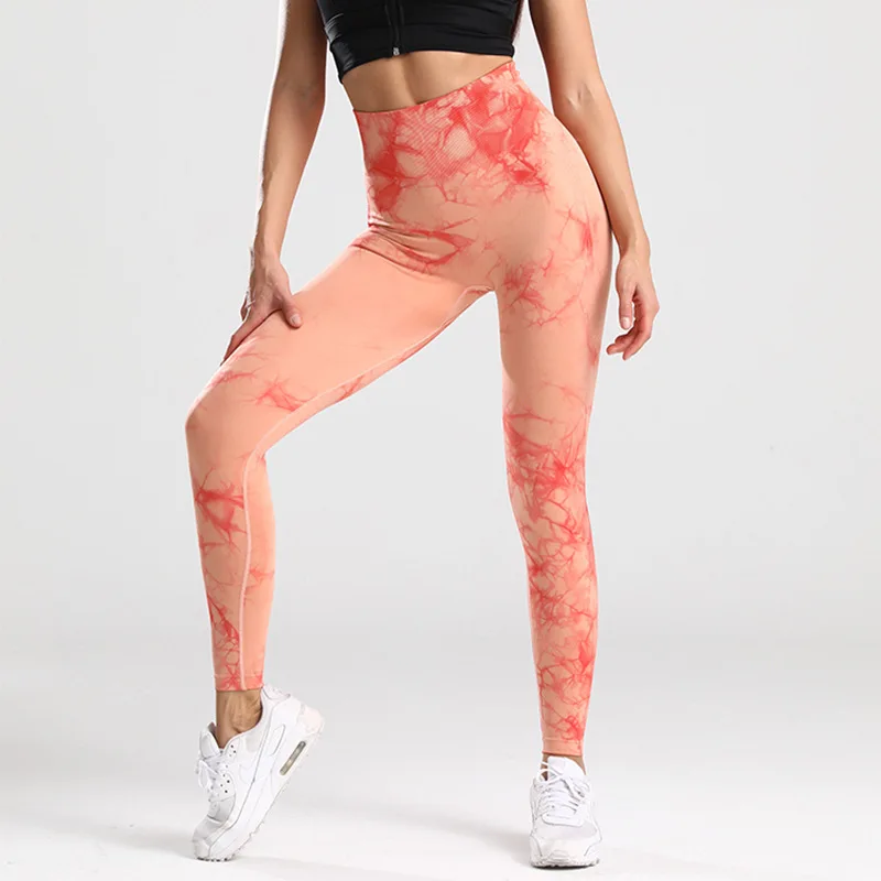 

Tie Dye Sport Yoga Fitness Leggings Women Stretchy Squat proof Workout Running Gym Tights Fitness Tummy Control Workout Pants