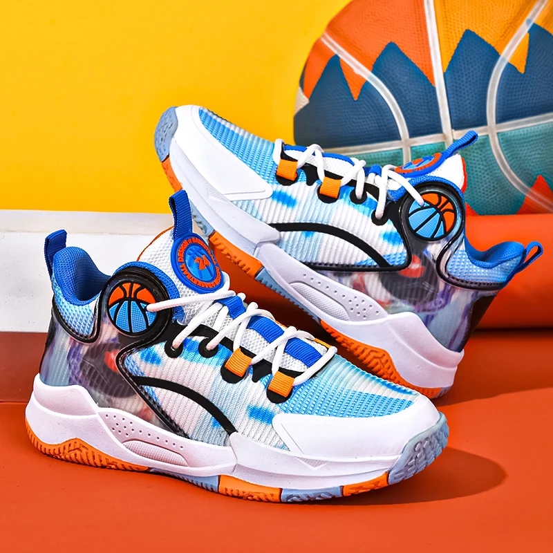 Summer Autumn Children Basketball Shoes Boy Mesh Basket Boots Antislip Rubber Sole Little Kid Big Kids Outdoor Fashion Sneakers