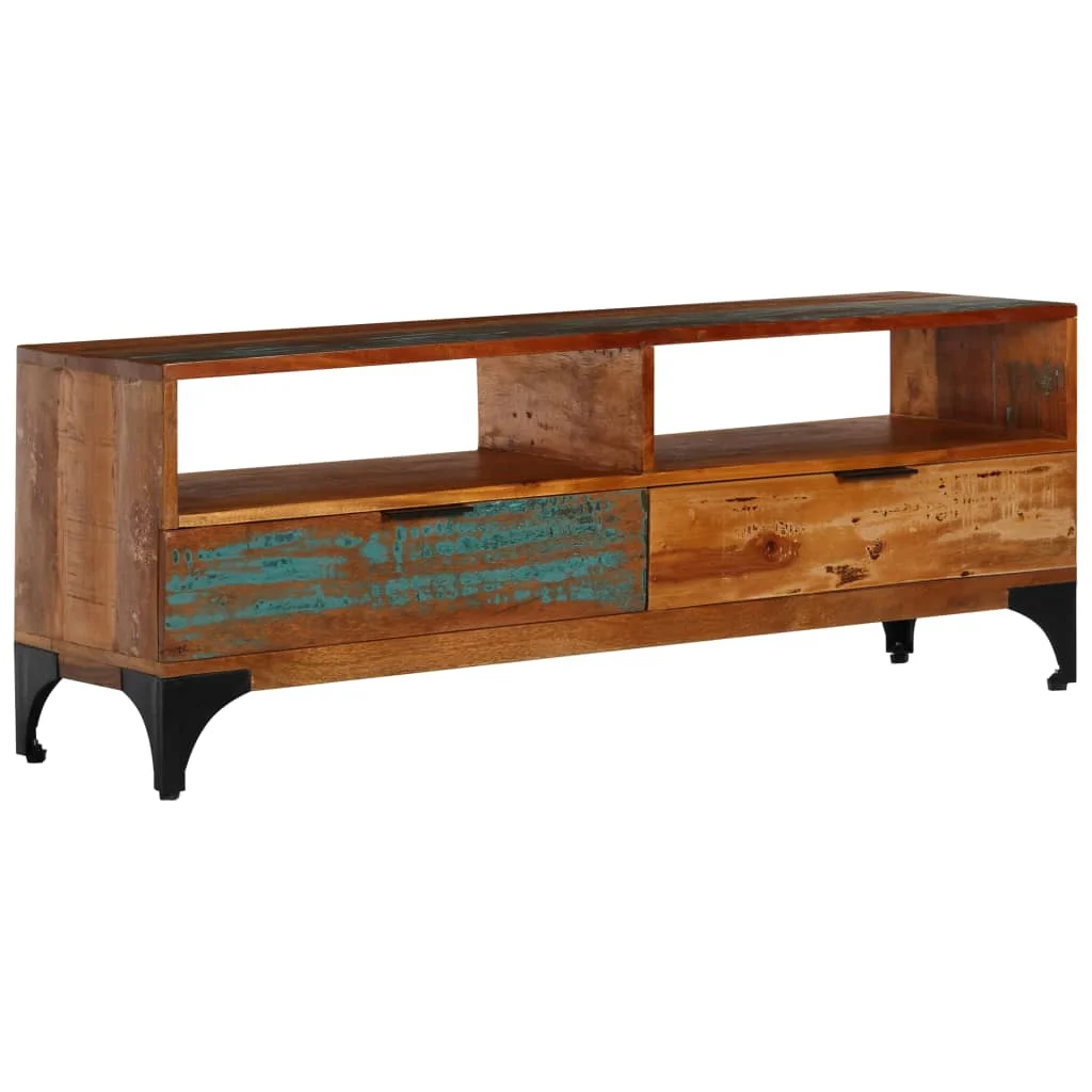 

TV Media Console Television Entertainment Stands Cabinet Table 46.5"x13.8"x17.7" Solid Reclaimed Wood