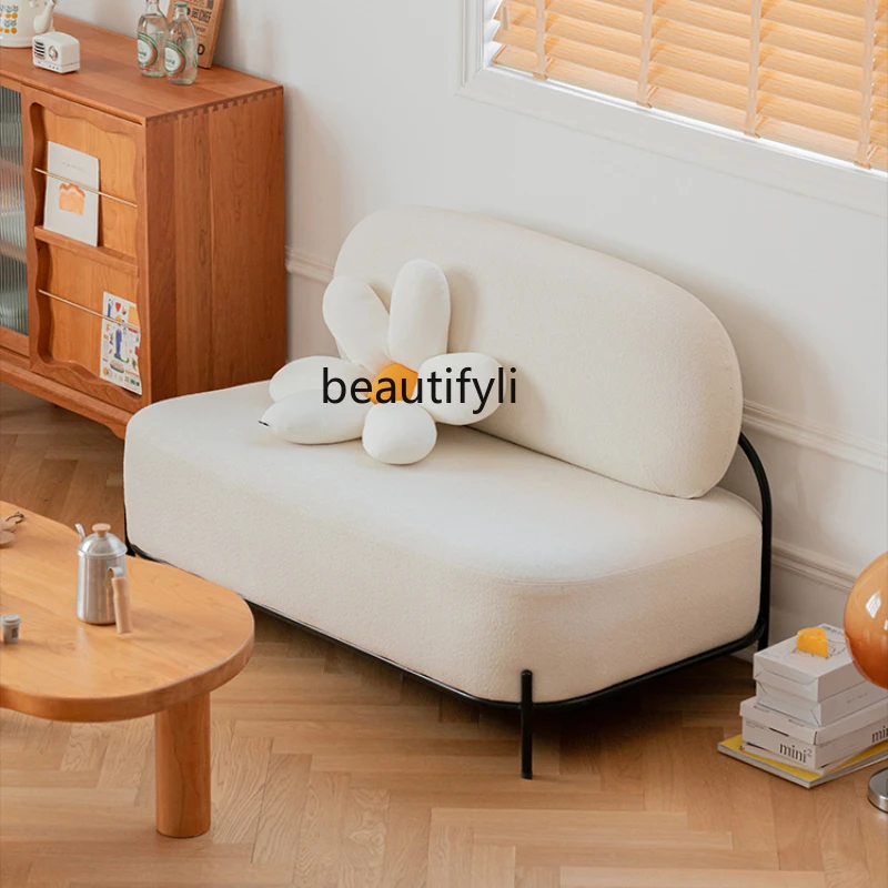 

Нордический тканевый диван yj для маленькой квартиры, современный минималистичный одинарный двойной стул со спинкой