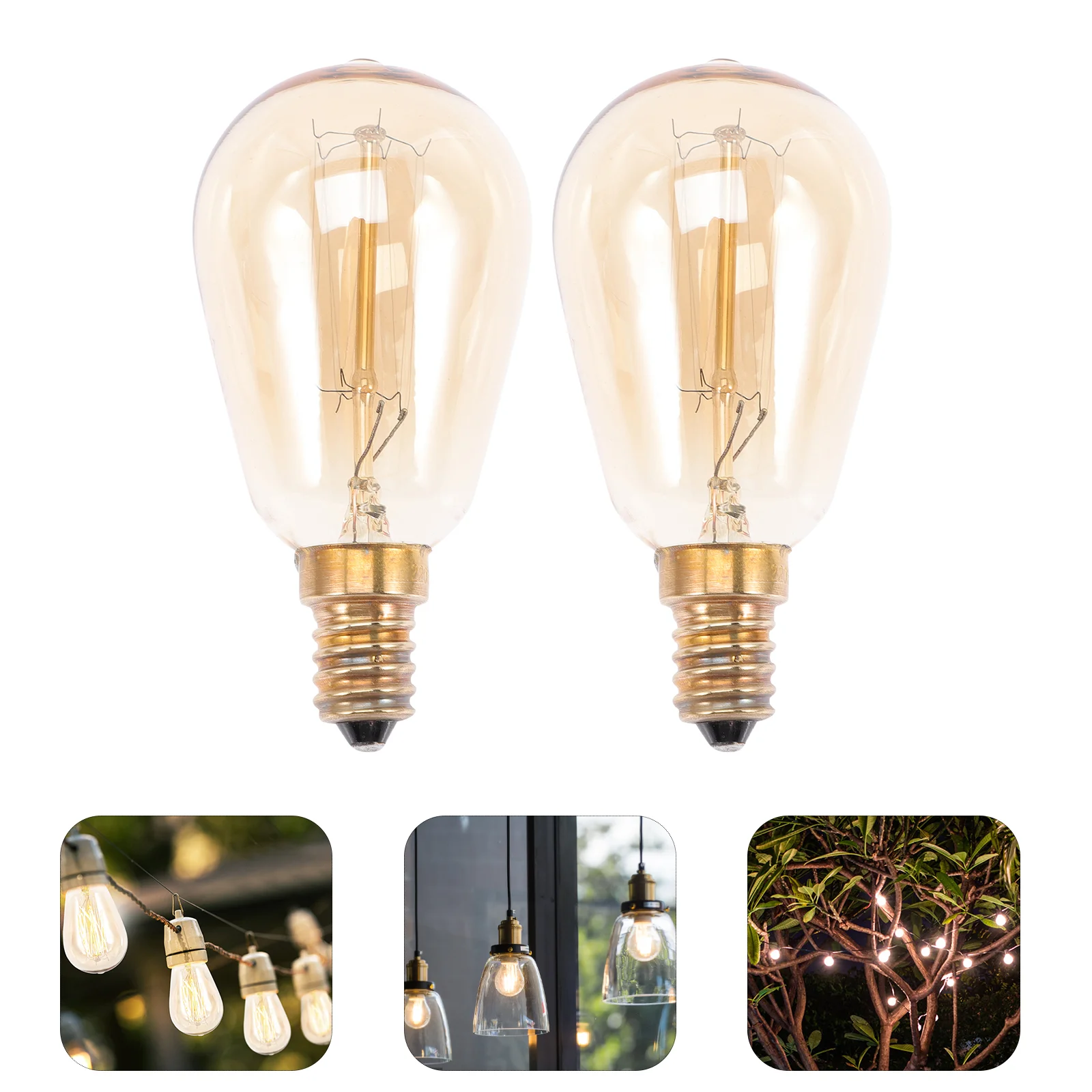 

2 Pcs Decorative Light Bulb Ceiling Bulbs LED Candelabra Chandelier Single String Crystal Pendant Small Screw