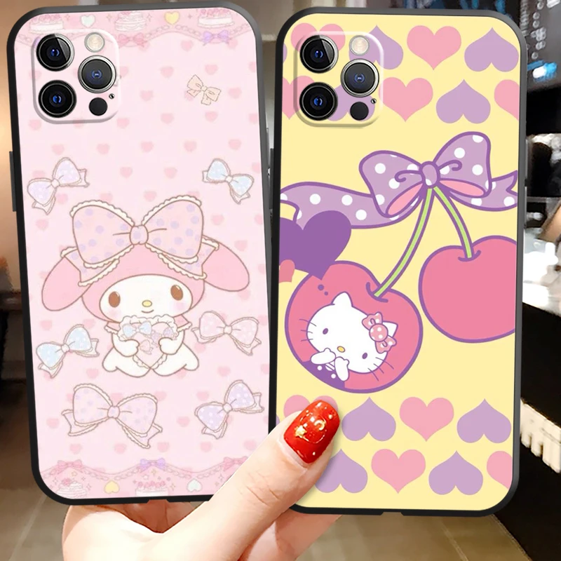 

NEW Hello Kitty Phone Cases For iPhone 11 12 Pro MAX 6S 7 8 Plus XS MAX 12 13 Mini X XR SE 2020 Funda Back Cover Carcasa