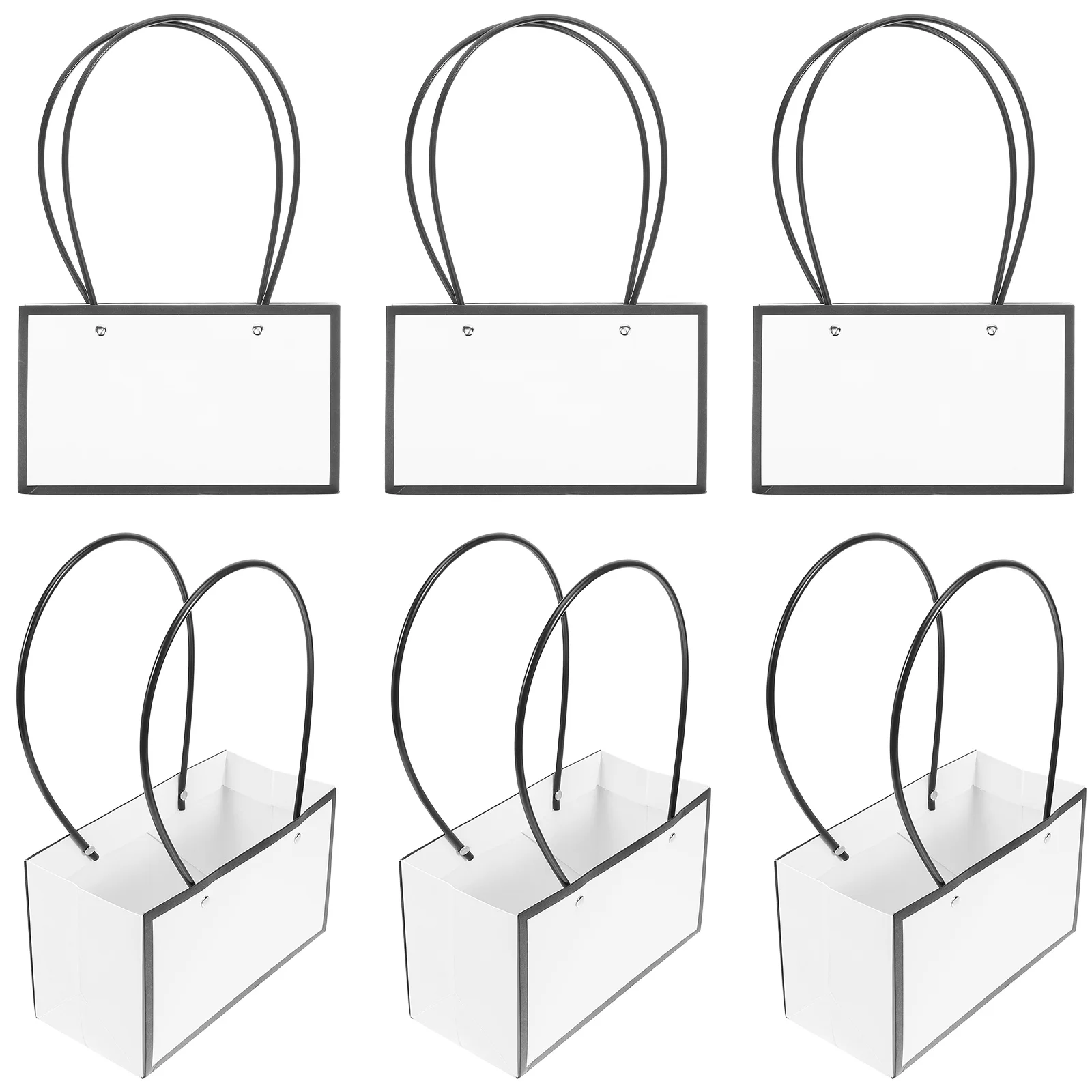 

6pcs With Handle Packaging Multifunctional Paper Flowers Bags Floral Boxes