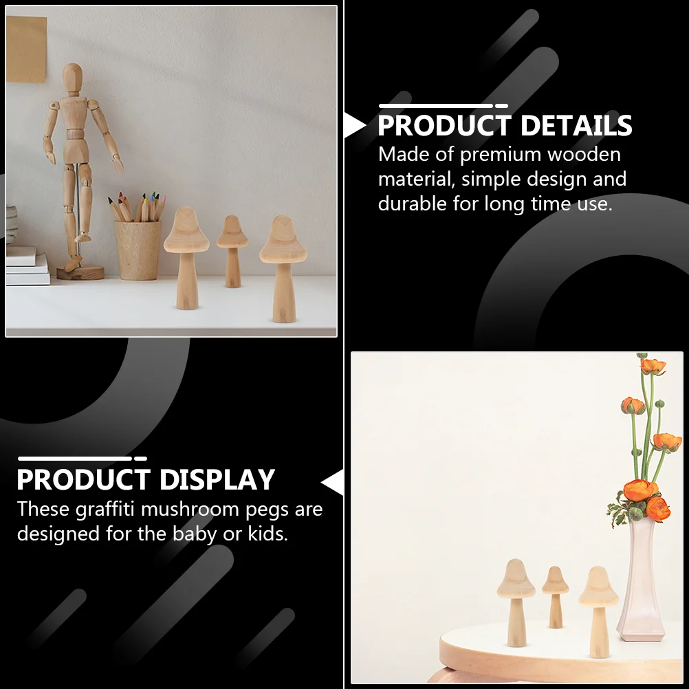 15 шт. маленькие деревянные грибы детские игрушки DIY крючок для фигурки природы